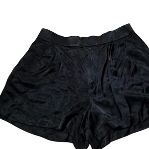 Black Zara satin shorts with stretch